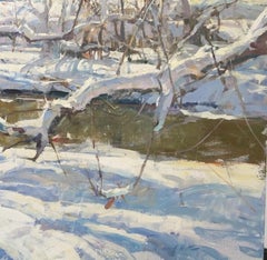 "Along the Cherry Creek" (2024) By Quang Ho, Original Oil Landscape Painting