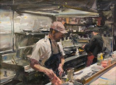 cuisine os, peinture à l'huile