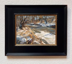 "Cherry Creek im Januar" - Realistische westliche Winterlandschaft, Ölgemälde