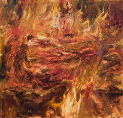 "Embers" (2024) By Quang Ho, Original Oil Landscape Painting