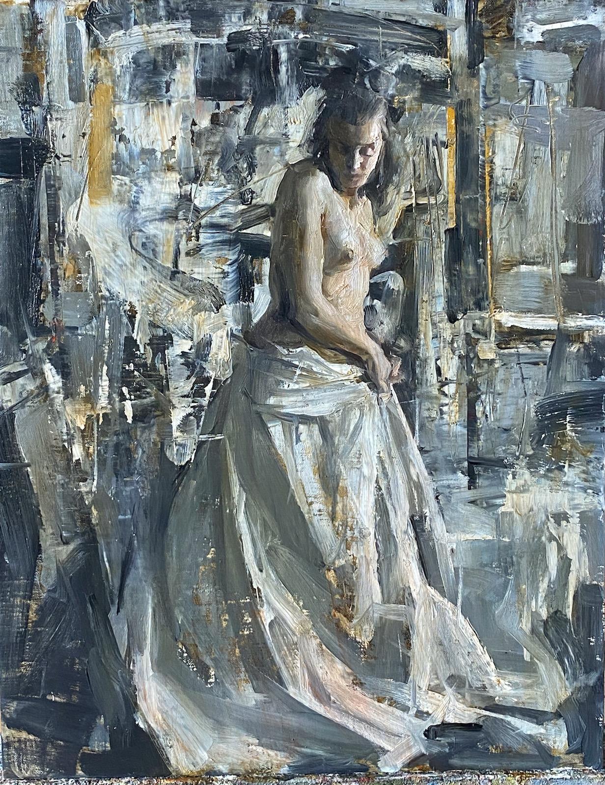 Quang Ho Nude Painting - "Figure Abstraction #4", Oil Painting
