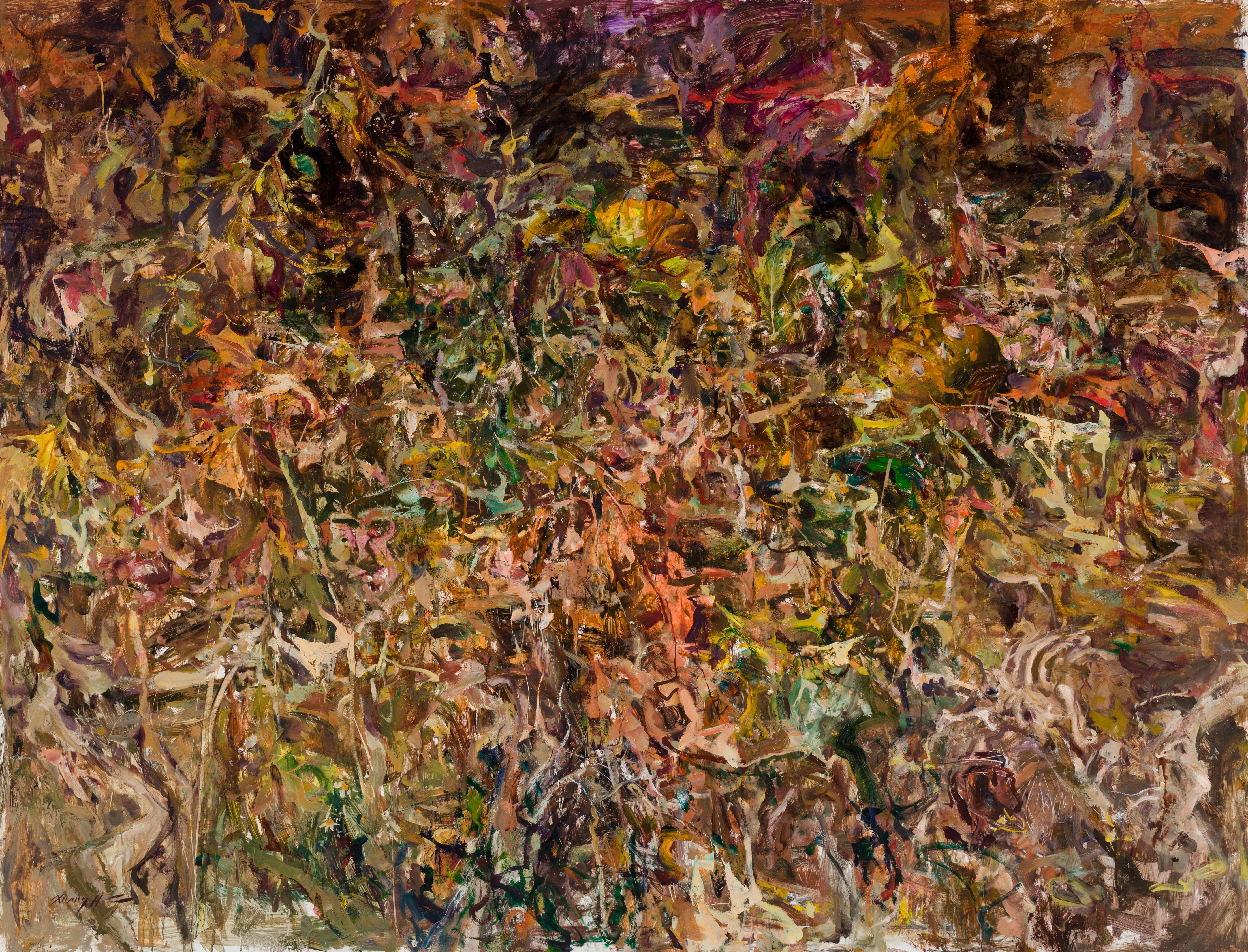 "Suelo del bosque a finales de octubre" (2024) Por Quang Ho, Pintura al óleo original