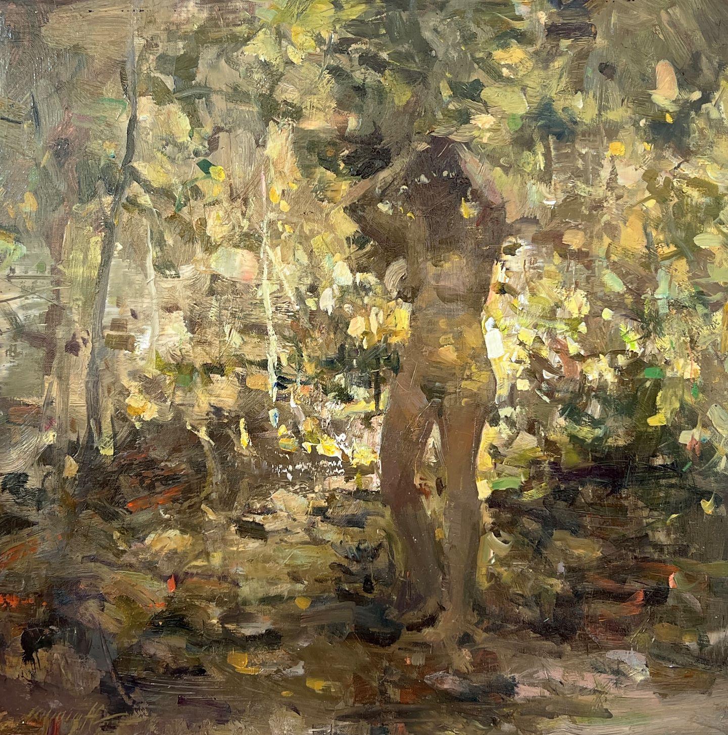 Quang Ho Nude Painting - "In the Aspens", Oil Painting