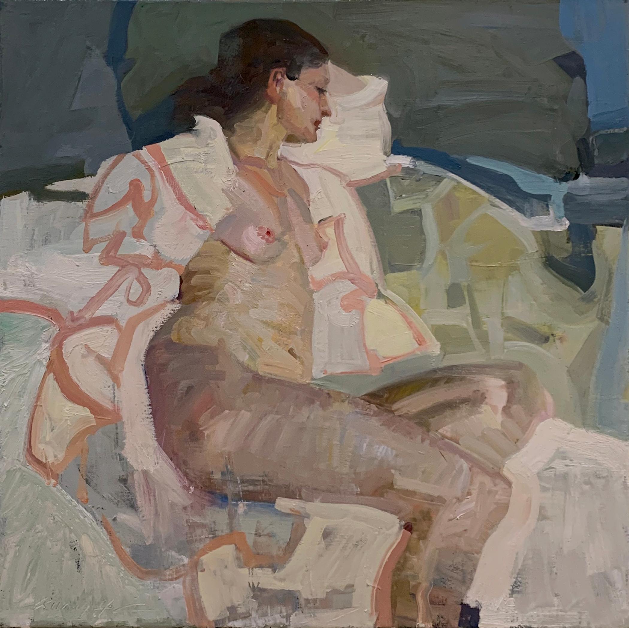 Seated Figure Abstraction, Oil Painting