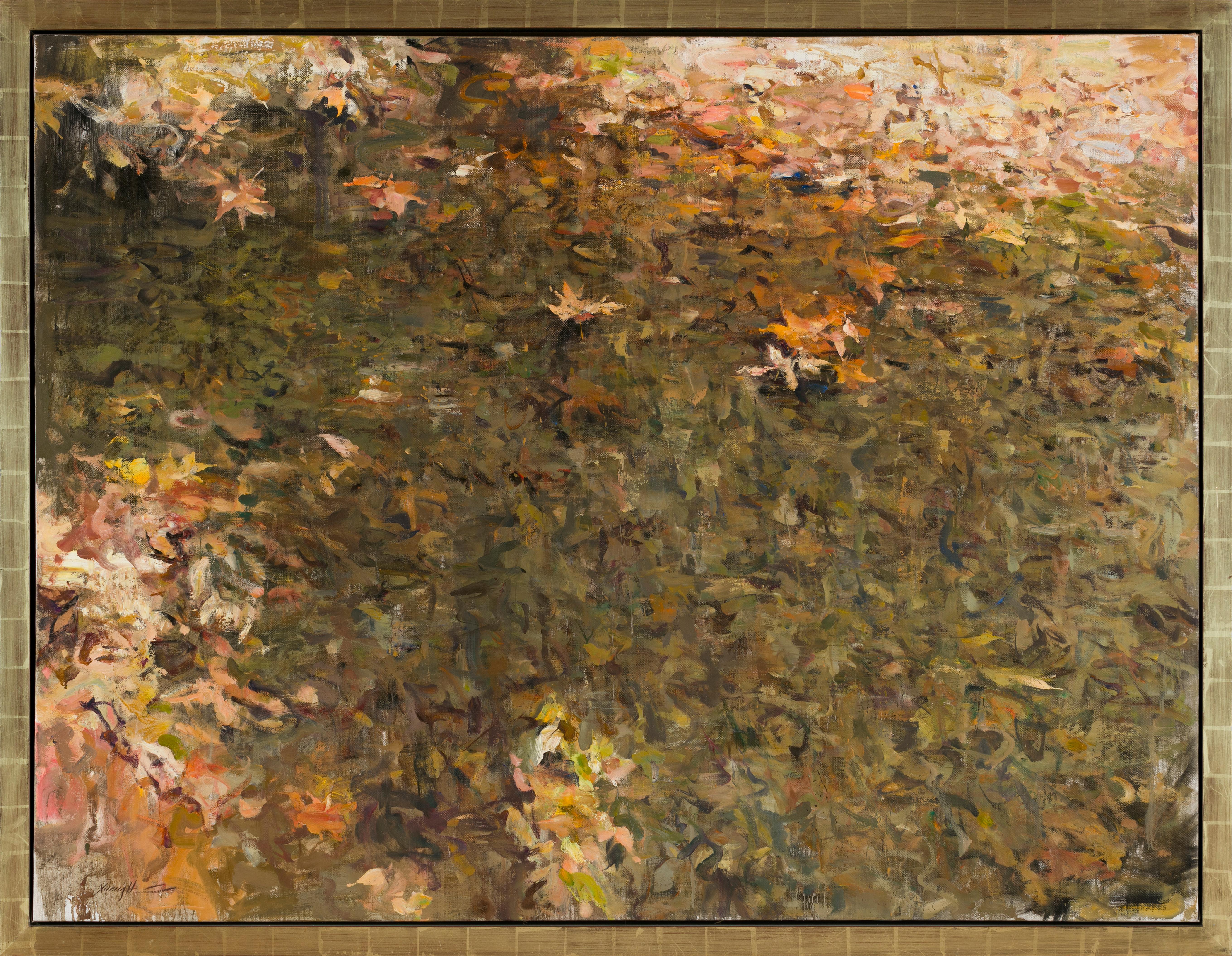 Still Pool, Pittura a olio - Landscape Painting Marrone di Quang Ho