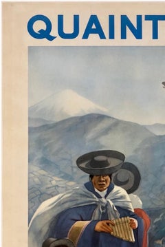 QUANT QUITO VIA PAN AMERICAN Original Vintage Pan Am Airline Travel Poster