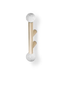 Quantum Cabinet Handles - Handcrafted Gold Plated & Carrara Marble - PullCast