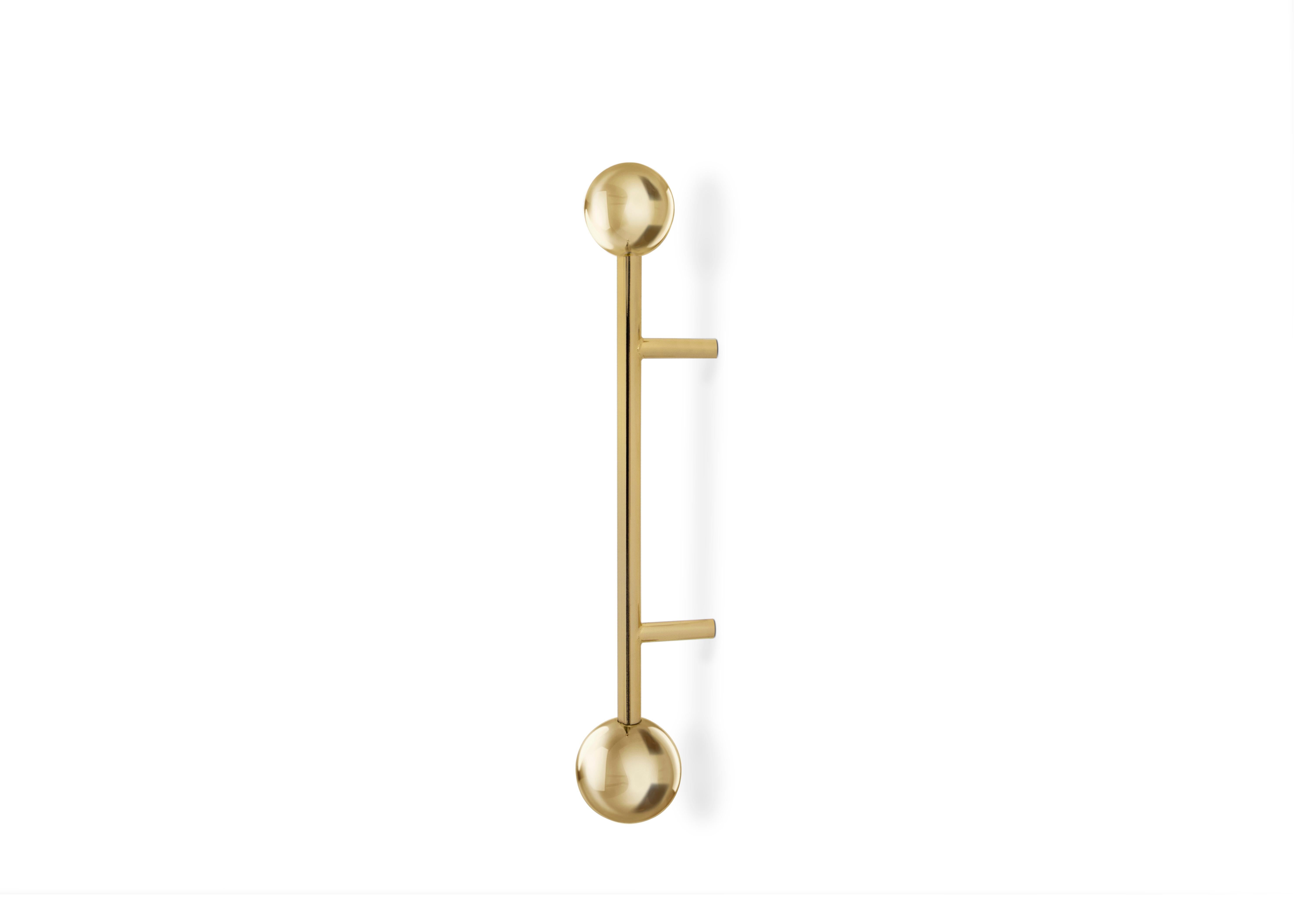 Quantum Door Hardware is a Polished Brass series of luxury Door Pulls inspired by the Atomic Age design. This Mid-Size Door Pull is the perfect finishing touch for your door designs. Quantum enables you to create a Mix and Match through your