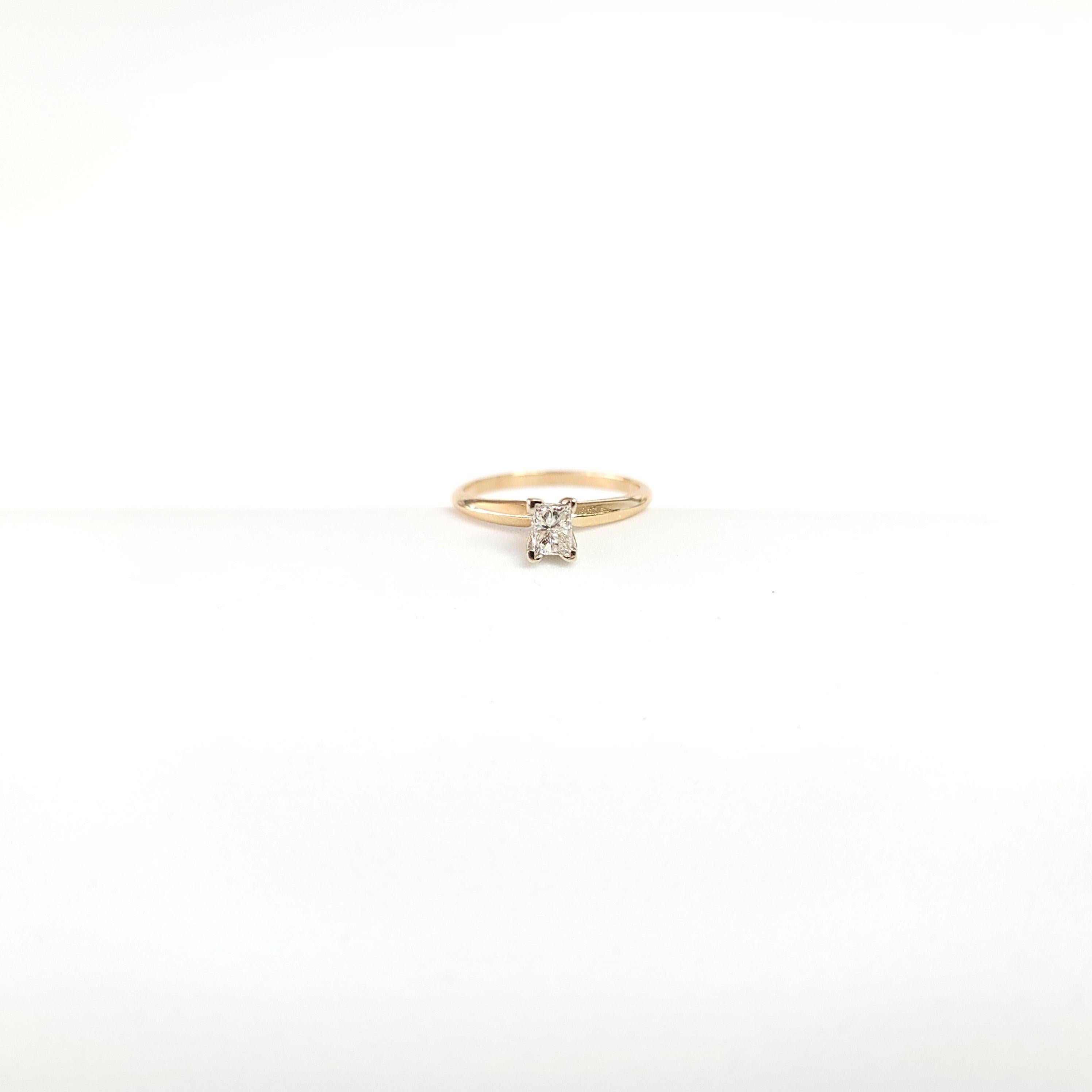 Quarater Karat Smaragdschliff Solitär Diamant Verlobungsring Damen im Angebot