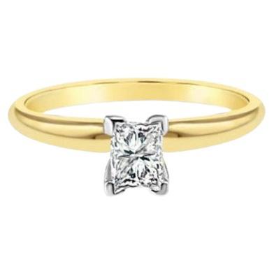 Quarater Carat Emerald Cut Solitaire Diamond Engagement Ring