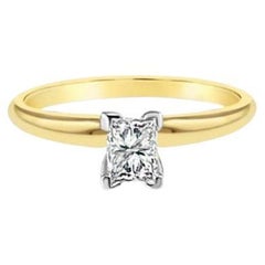 Quarater Carat Emerald Cut Solitaire Diamond Engagement Ring