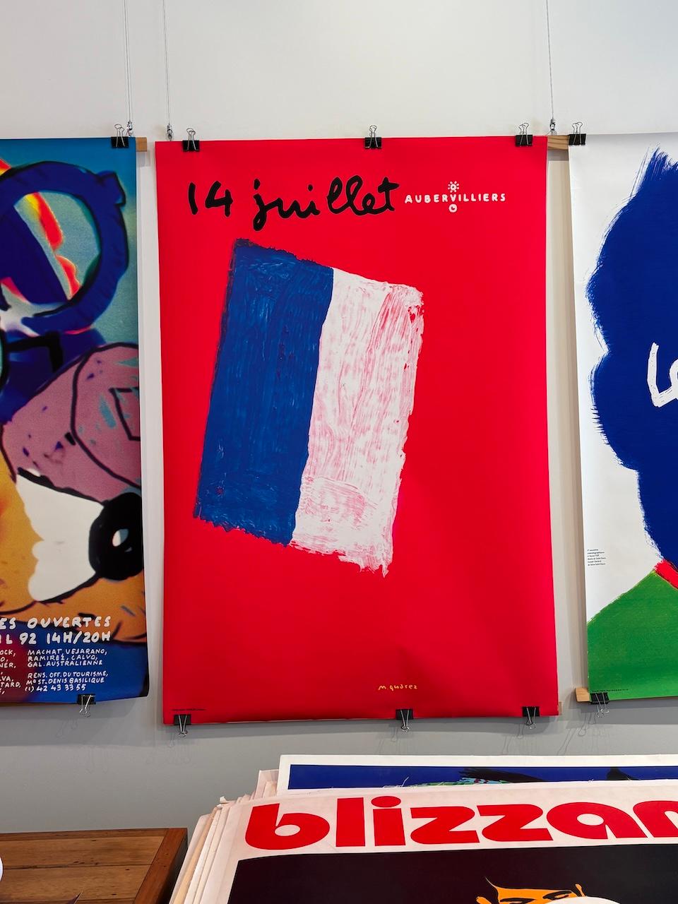 Quarez 14 Juillet Original Vintage Poster Rare French Poster Flag 1996 In Excellent Condition For Sale In Melbourne, Victoria