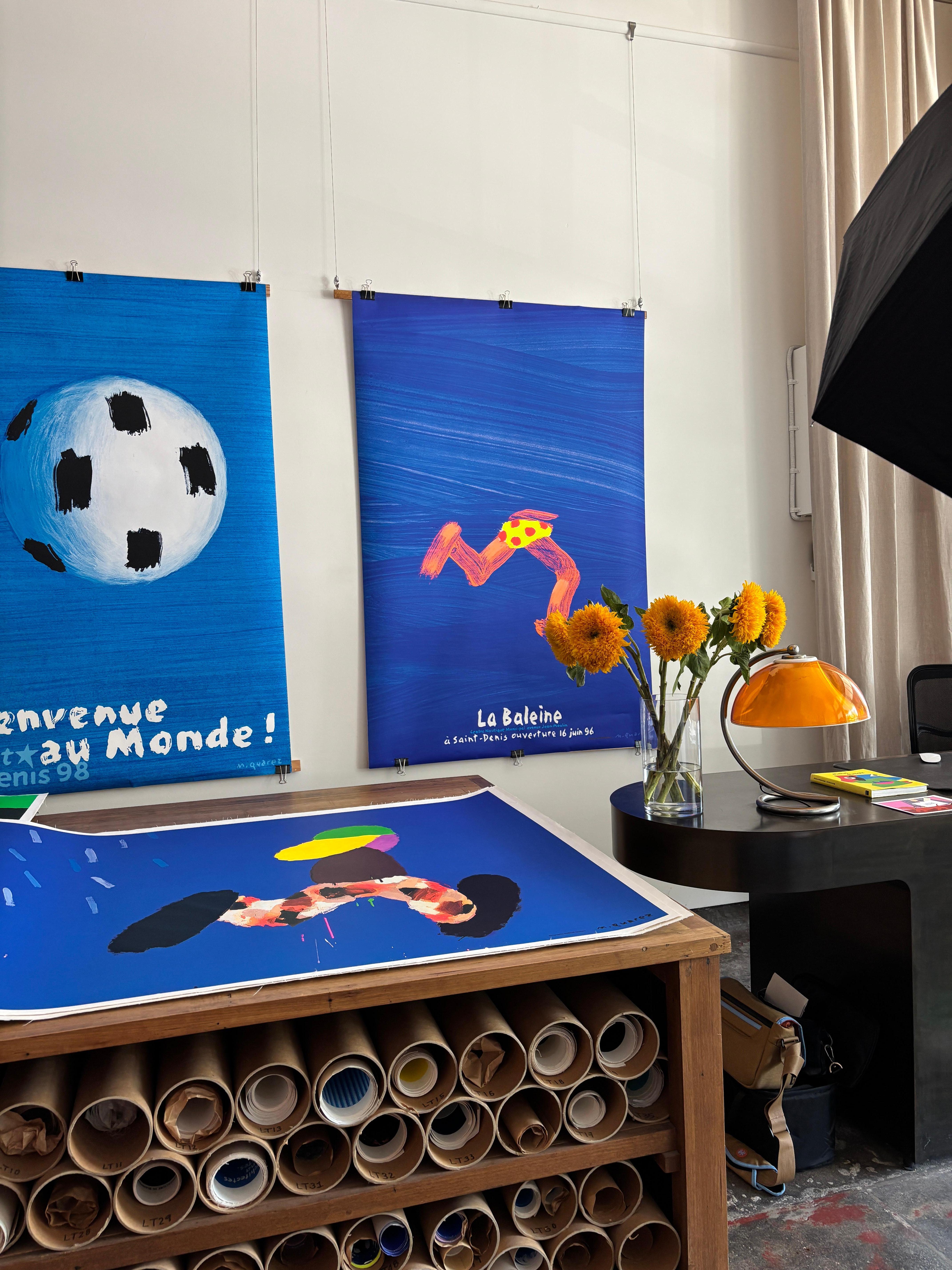 Quarez La Baleine 1996, Original-Vintage-Poster, Seltenes französisches Poster, Quarez im Angebot 1
