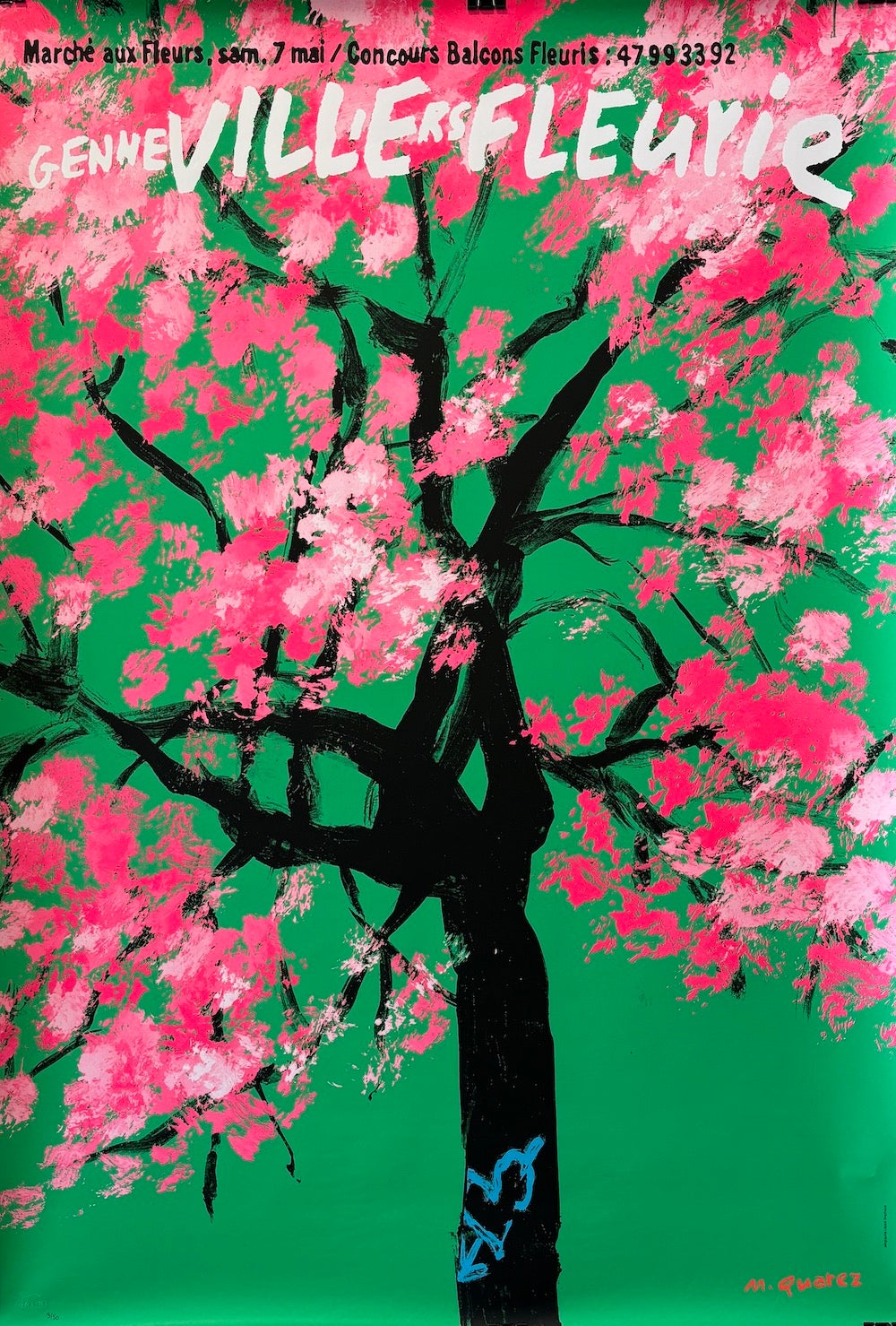 QUAREZ  - Marche Aux Fleurs'  Limited Edition Contemporary Poster Numbered