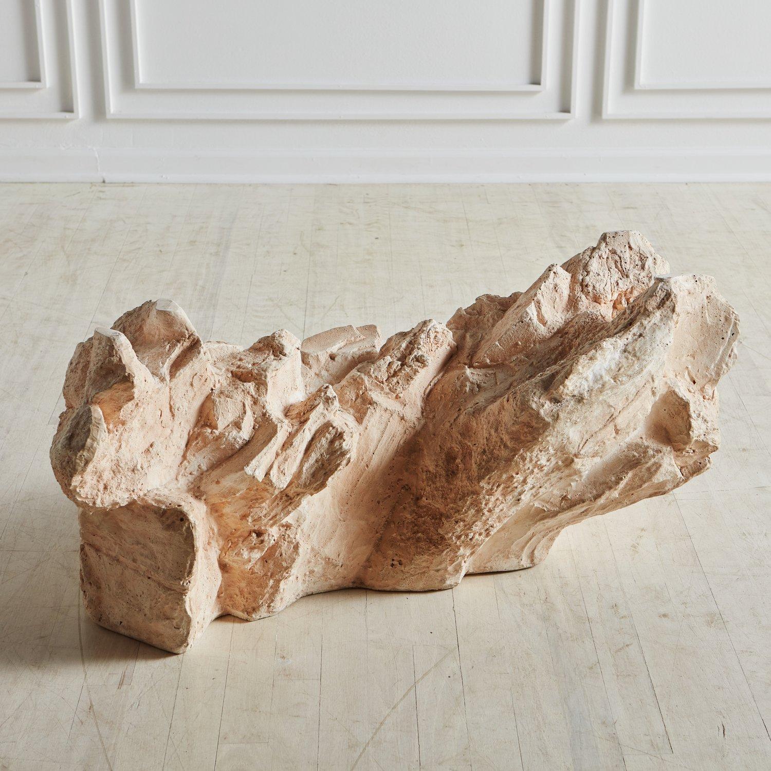'Quarry' Plaster Coffee Table by Serge Roche for Sirmos, 1970s 4