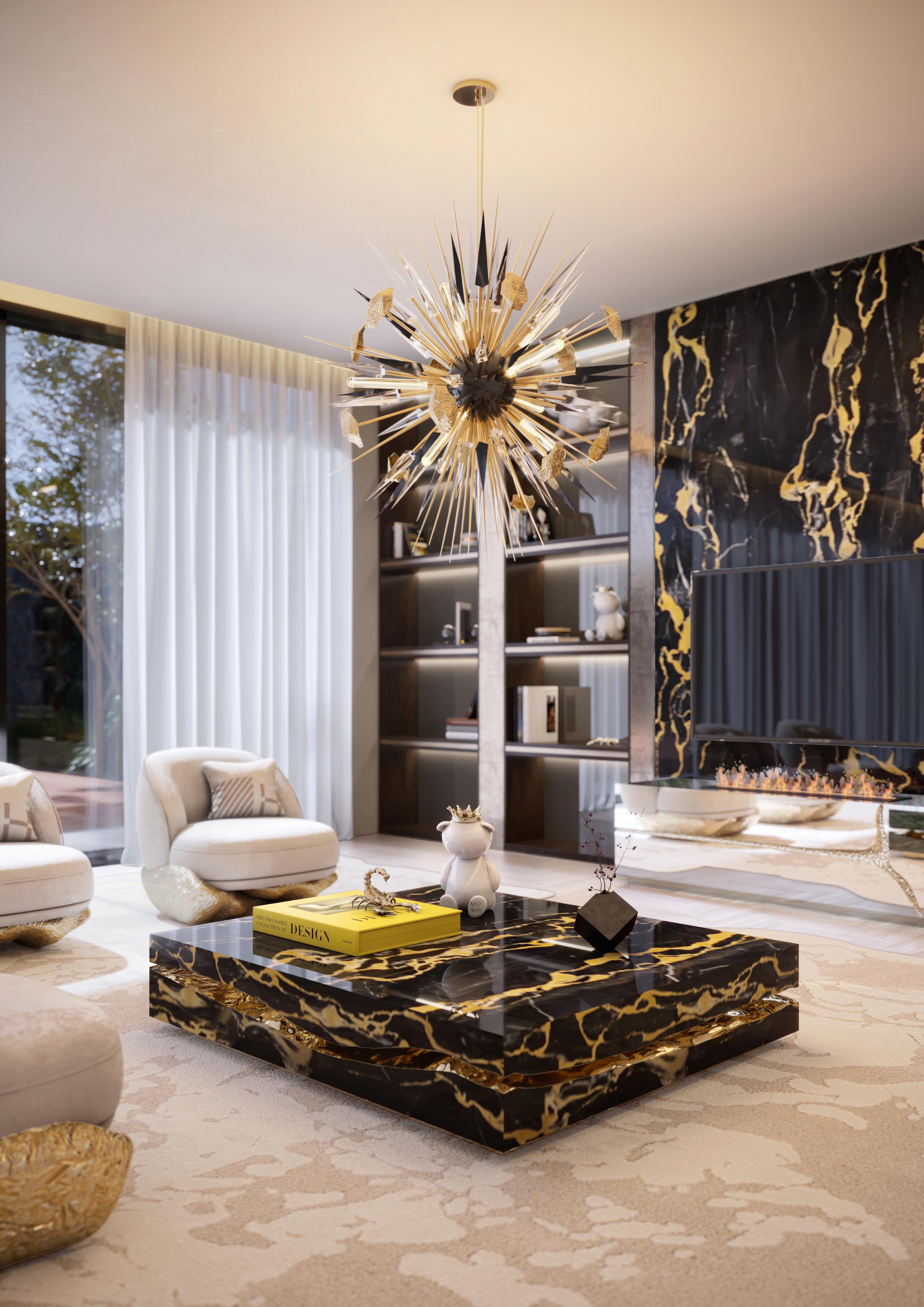 Quarry Portoro Marble Center Table - Boca Do Lobo For Sale 1