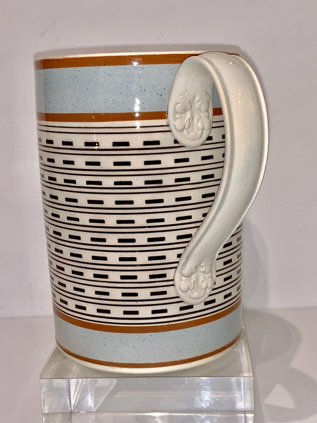 19th Century Quart Size Mochaware Mug England, circa 1820