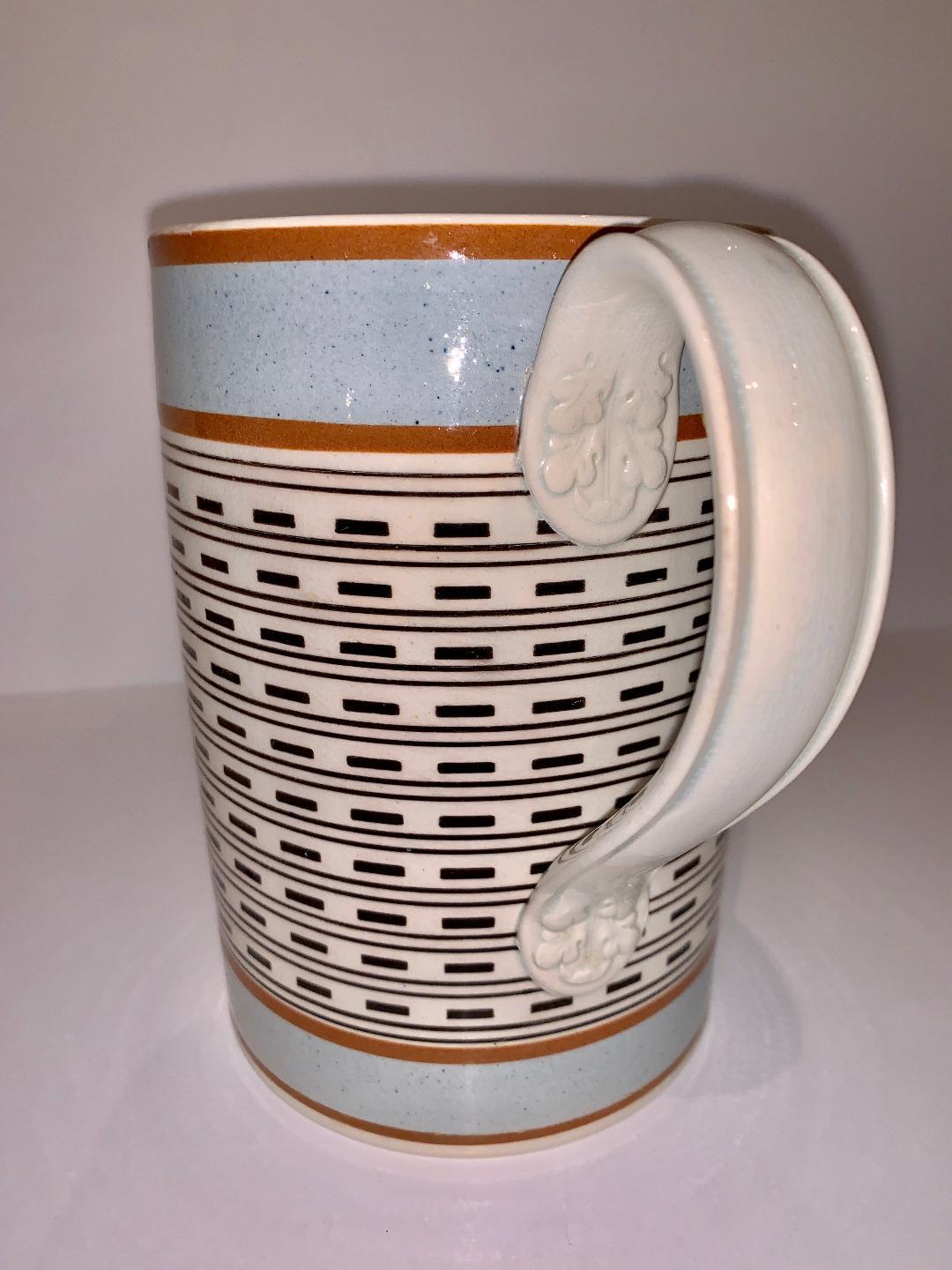 Earthenware Quart Size Mochaware Mug England, circa 1820