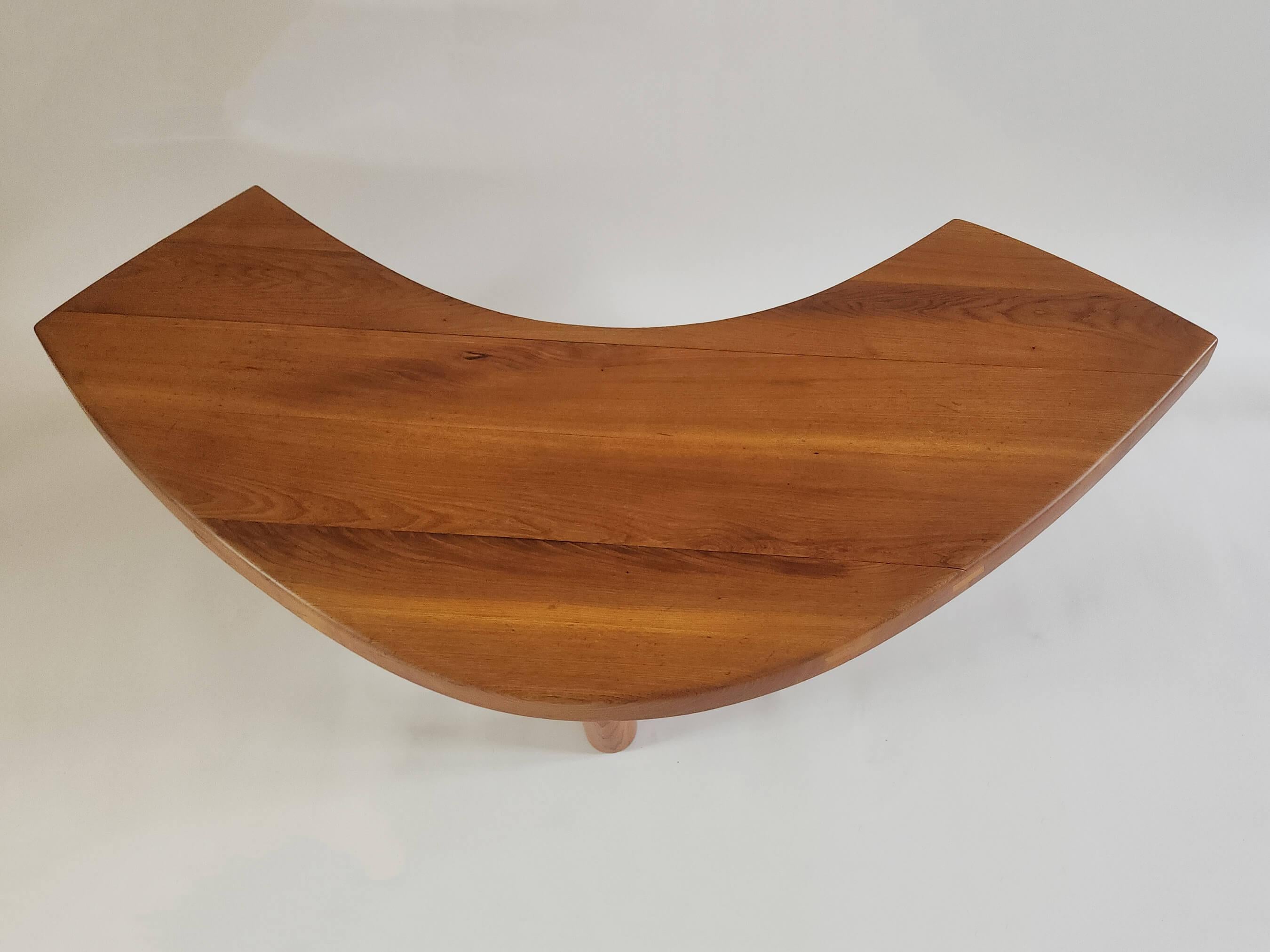 Pierre Chapo - Mesa baja T22C Ojo (Boomerang) de madera maciza de roble Francés en venta