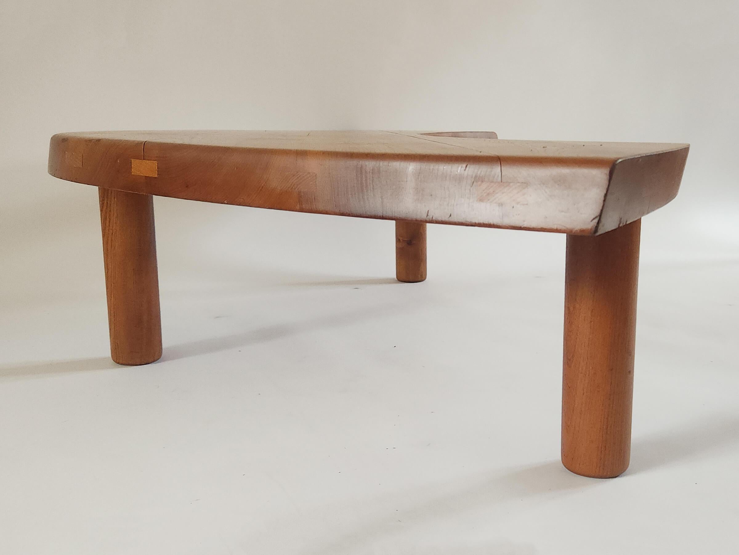Pierre Chapo - Mesa baja T22C Ojo (Boomerang) de madera maciza de roble en Excelente estado para la venta en Stratford, CT