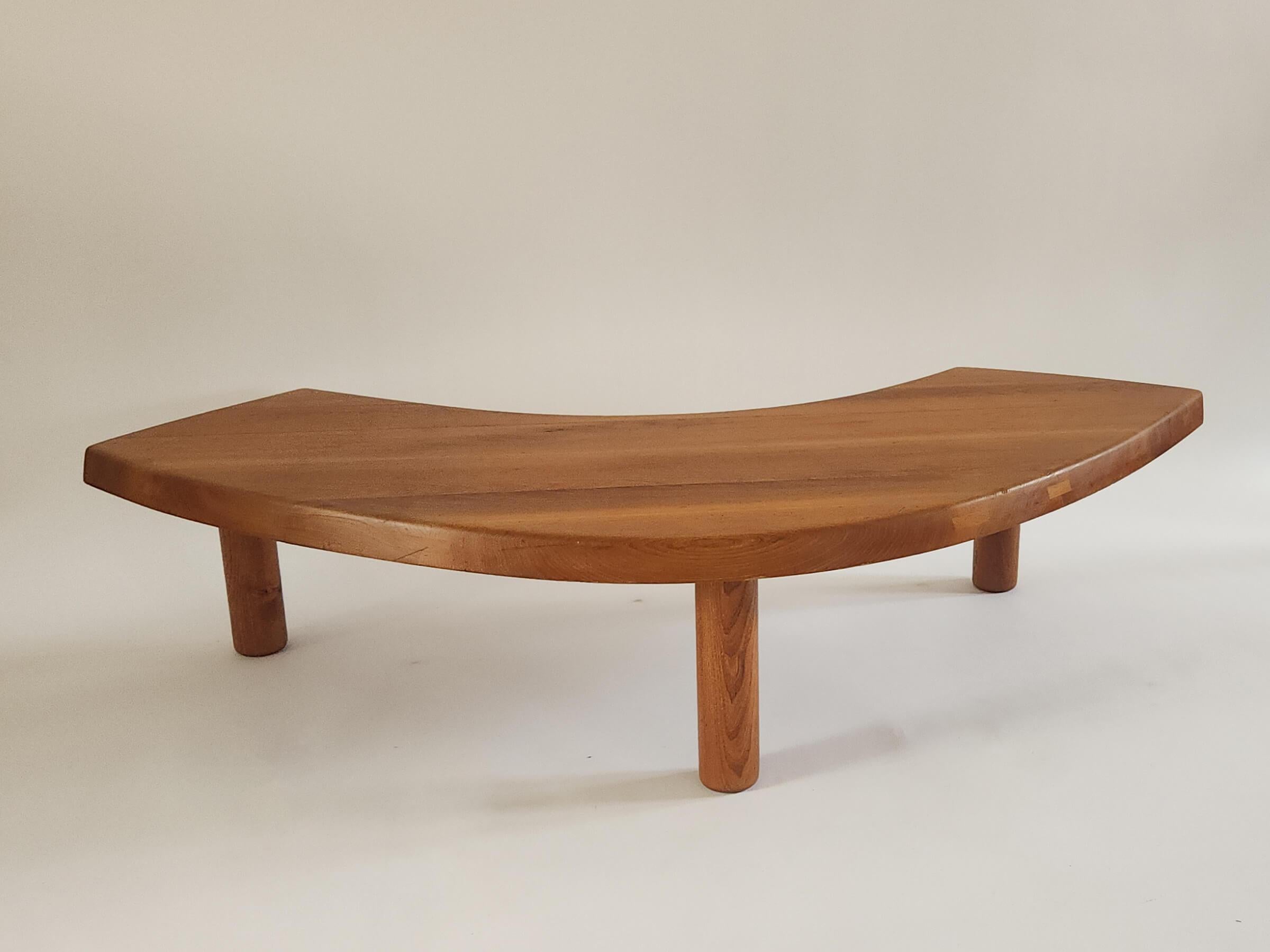 Pierre Chapo - Mesa baja T22C Ojo (Boomerang) de madera maciza de roble Madera en venta