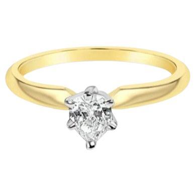 Quarter Carat Pear Solitaire Diamond Engagement Ring