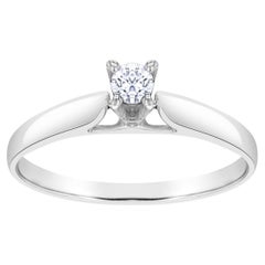 Quarter Carat Solitaire Diamond Engagement Ring 14k White Gold
