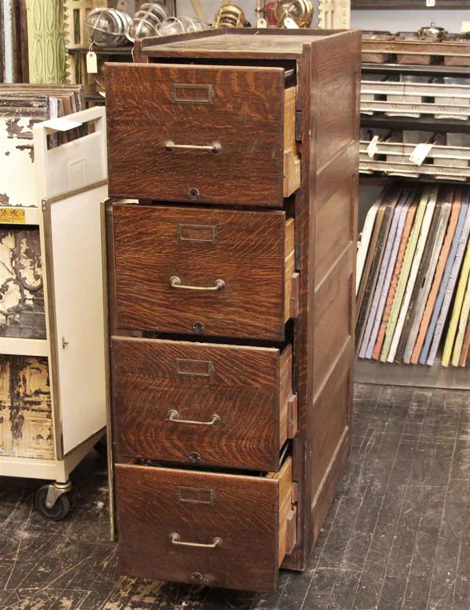 oak filing cabinet 4 drawer