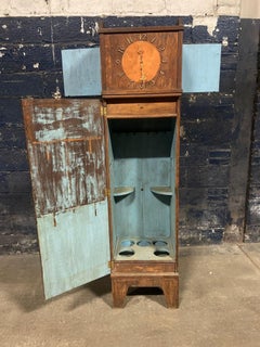 Quarter Sawn Oak Arts & Crafts Floor Clock with Cabinet