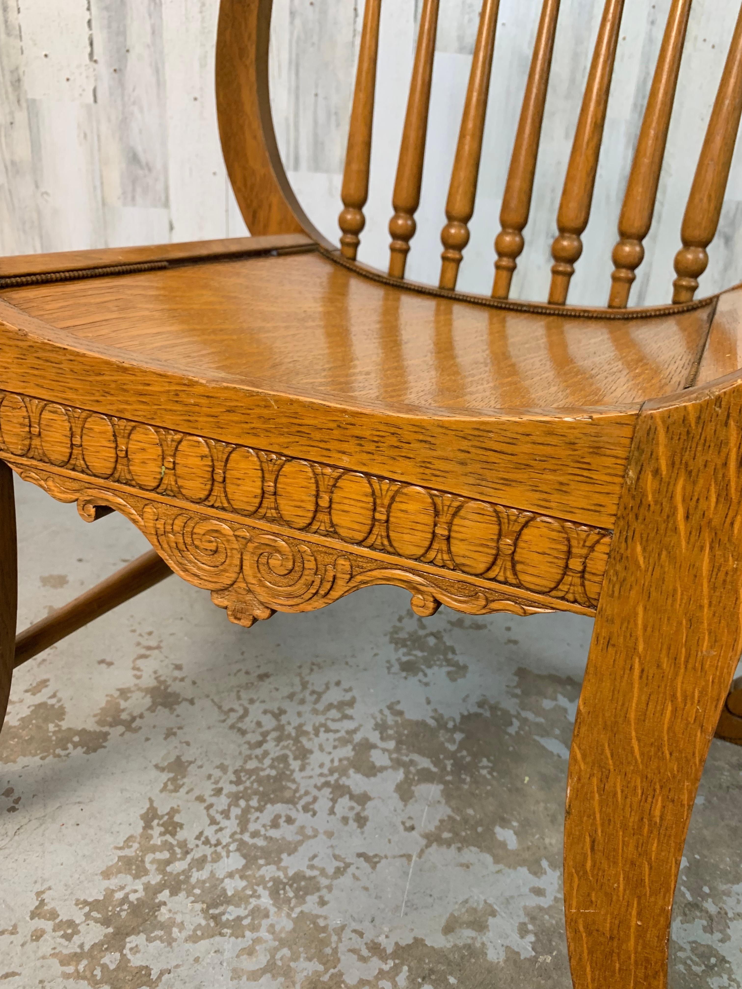 Quarter Sawn Oak Dante Chair For Sale 9