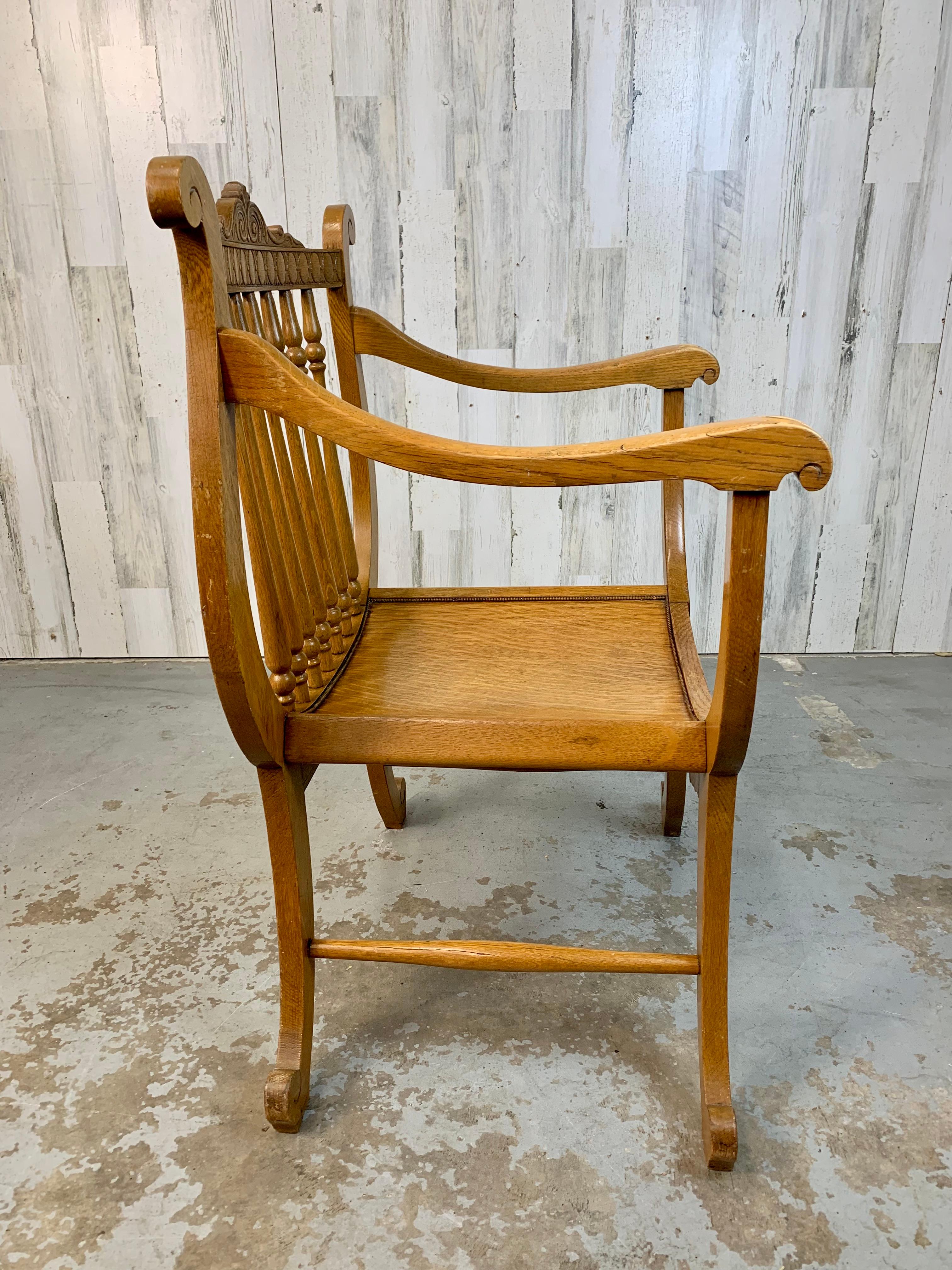 American Quarter Sawn Oak Dante Chair For Sale