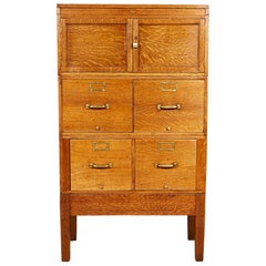 Quarter-Sawn Oak Globe File Cabinet