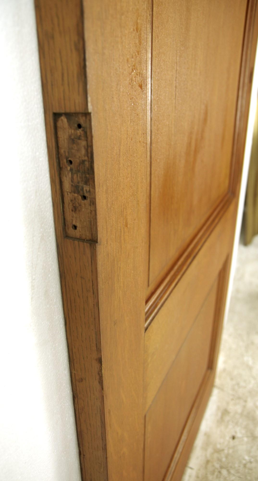 Quarter Sawn Oak Privacy Door with Two Panels from the 1940s 3