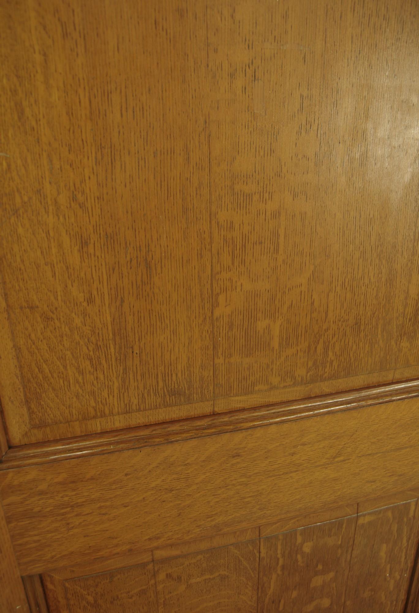 Quarter Sawn Oak Privacy Door with Two Panels from the 1940s 1