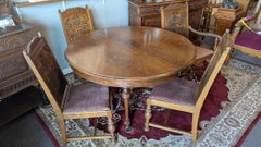 Quarter Sawn Oak Round Table and 4 Chairs