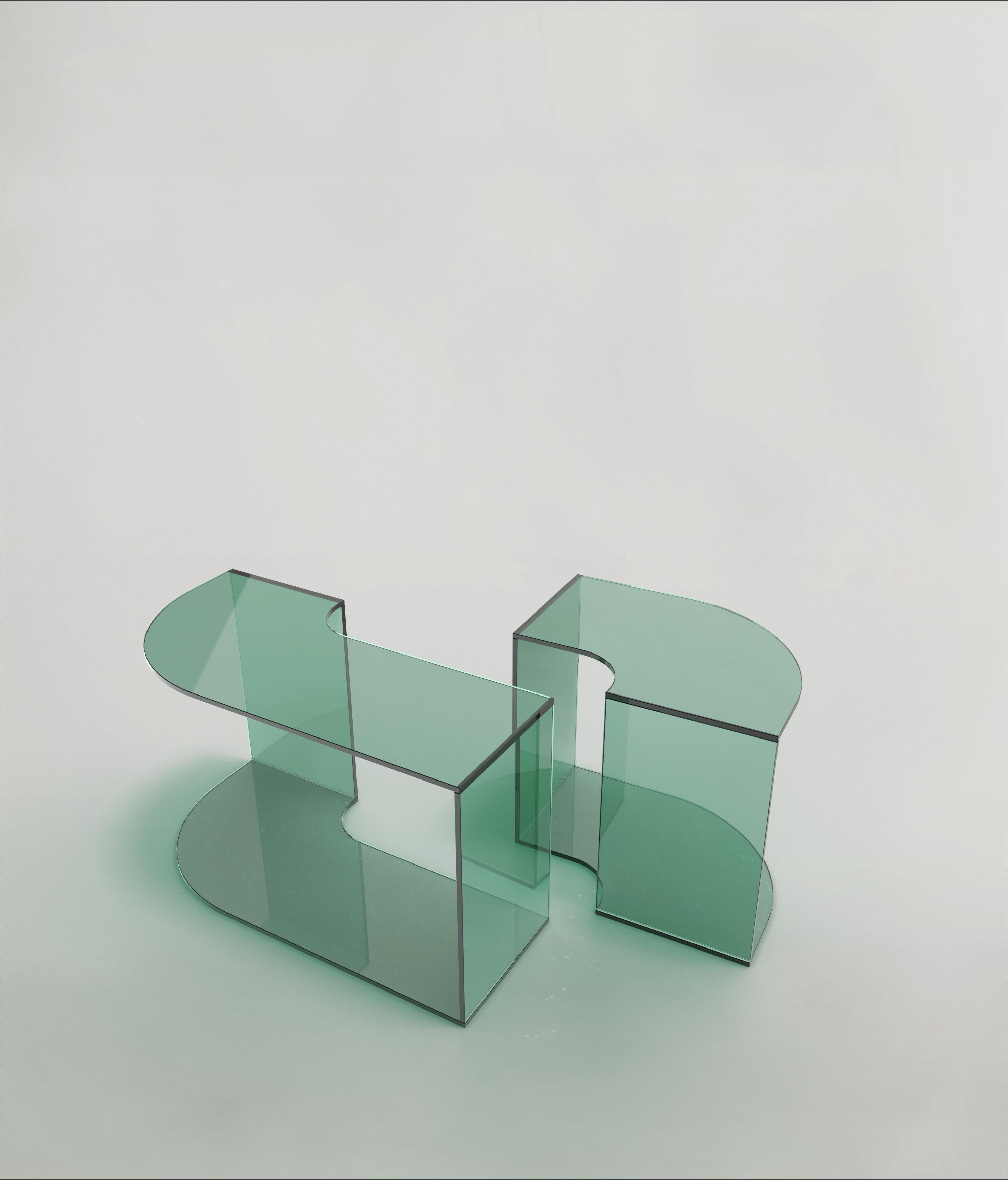 Glass Quarter V1 Side Table by Edizione Limitata For Sale