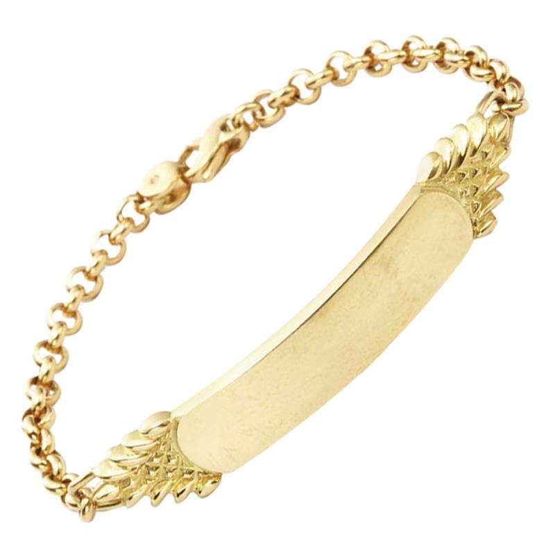 Susan Lister Locke Quarterboard Bracelet in 18 Karat Yellow Gold For Sale
