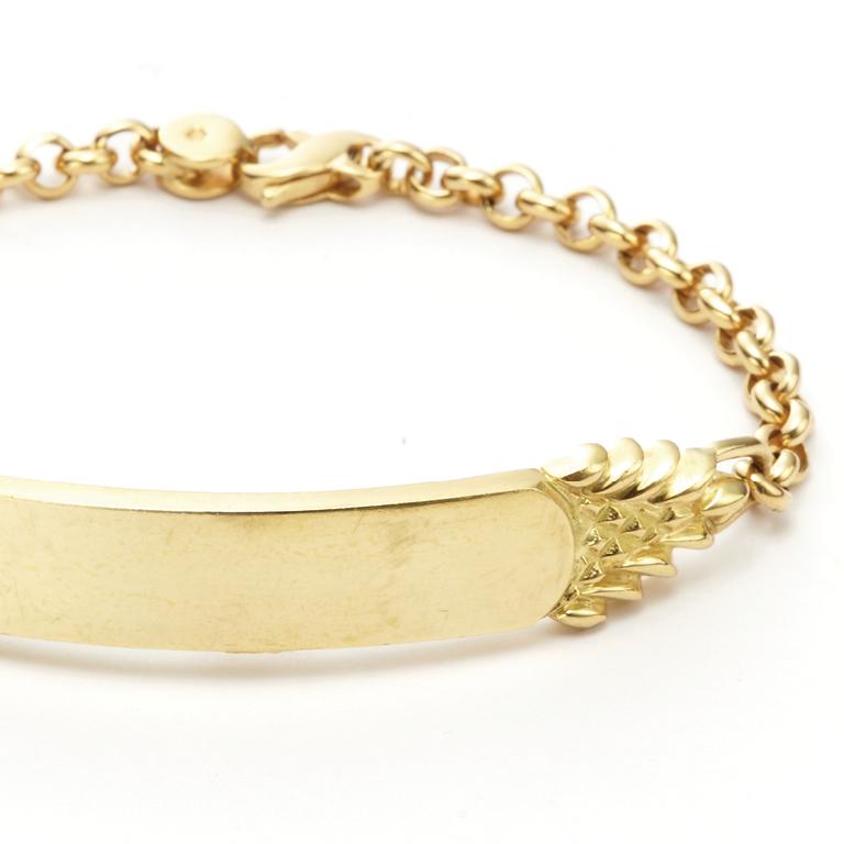 Contemporary Susan Lister Locke Quarterboard Bracelet in 18 Karat Yellow Gold For Sale