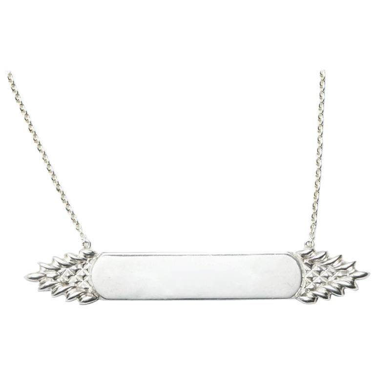 Susan Lister Locke Quarterboard Necklace in Sterling Silver, Small For Sale