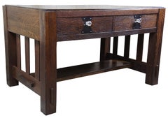 Quartersawn Oak Arts & Crafts Mission Library Table Desk