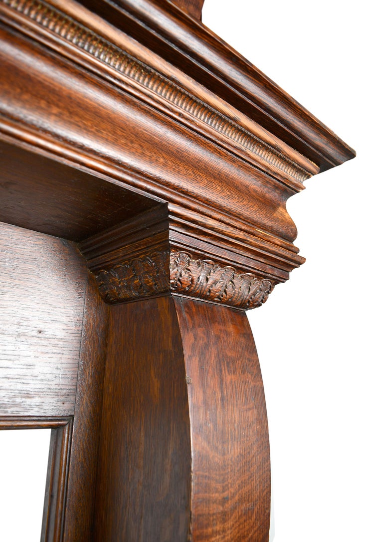 Quarter Sawn Oak Fireplace Mantel With Curved Corbels At 1stdibs