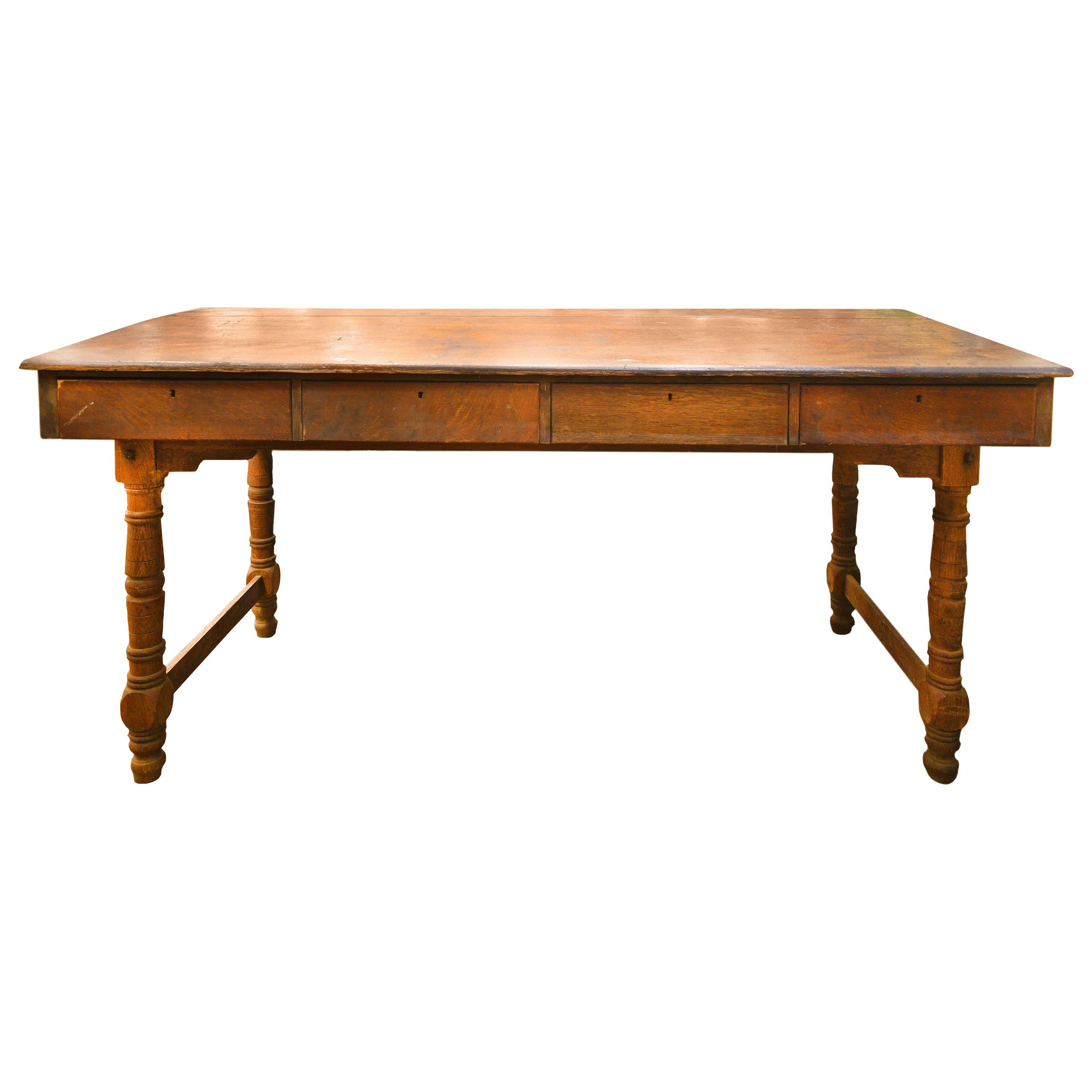 Quartersawn Oak Partners Desk For Sale at 1stDibs