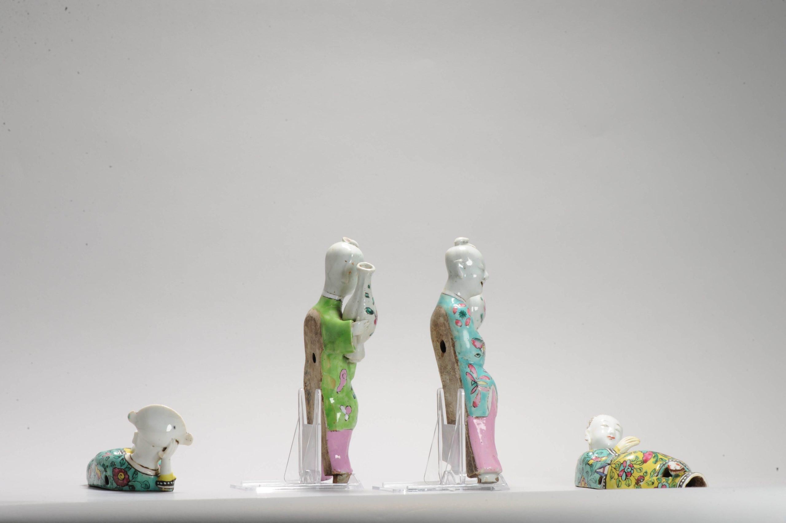 Quartetto Antico 18° c Qianlong Cinese Statua Porcellana Vaso da parete da tasca Fi in vendita 8
