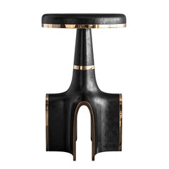 Taburete de bar "Quartina" de acero inoxidable y bronce, Estambul