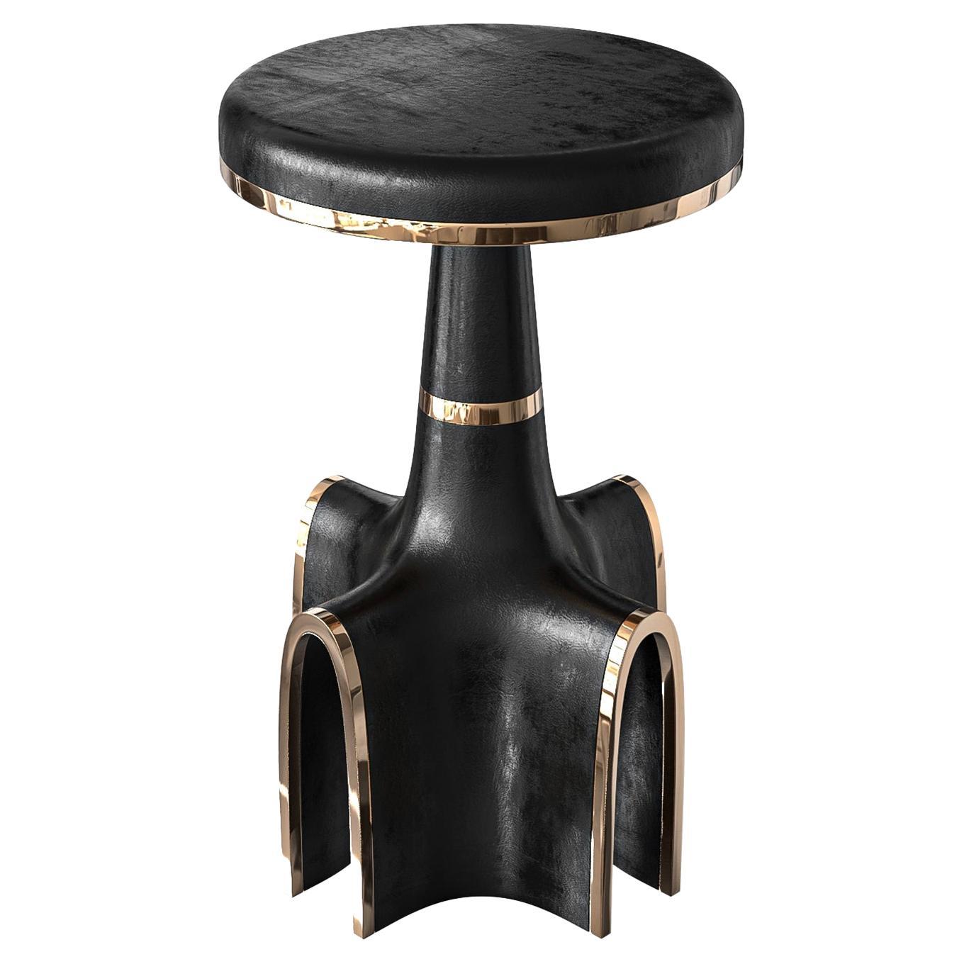 "Quartina" Bar Stool with Stainless Steel and Bronze, Istanbul For Sale