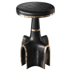 "Quartina" Bar Stool with Stainless Steel and Bronze, Istanbul
