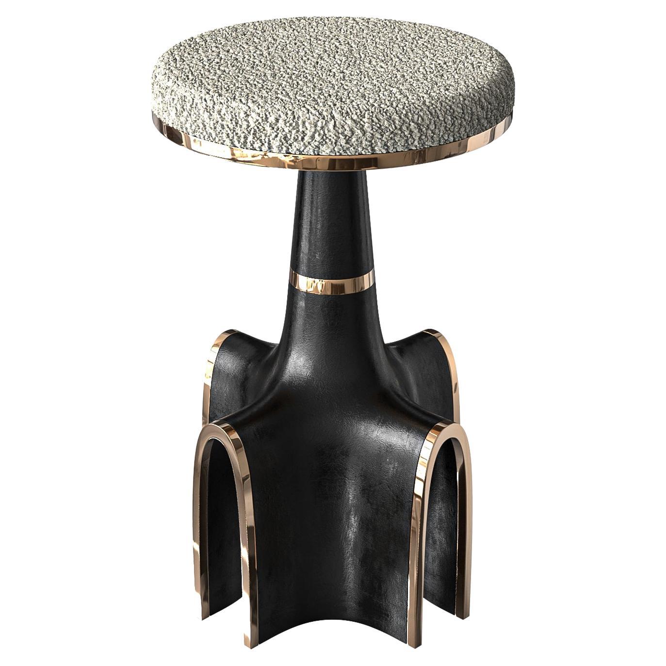 "Quartina" Bar Stool with Stainless Steel and Bronze, Istanbul For Sale