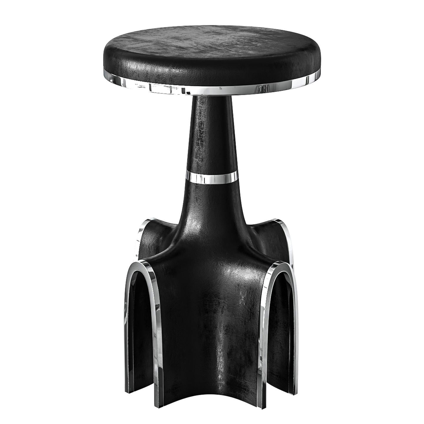 Métal Tabouret de bar Quartina en acier inoxydable, Istanbul en vente