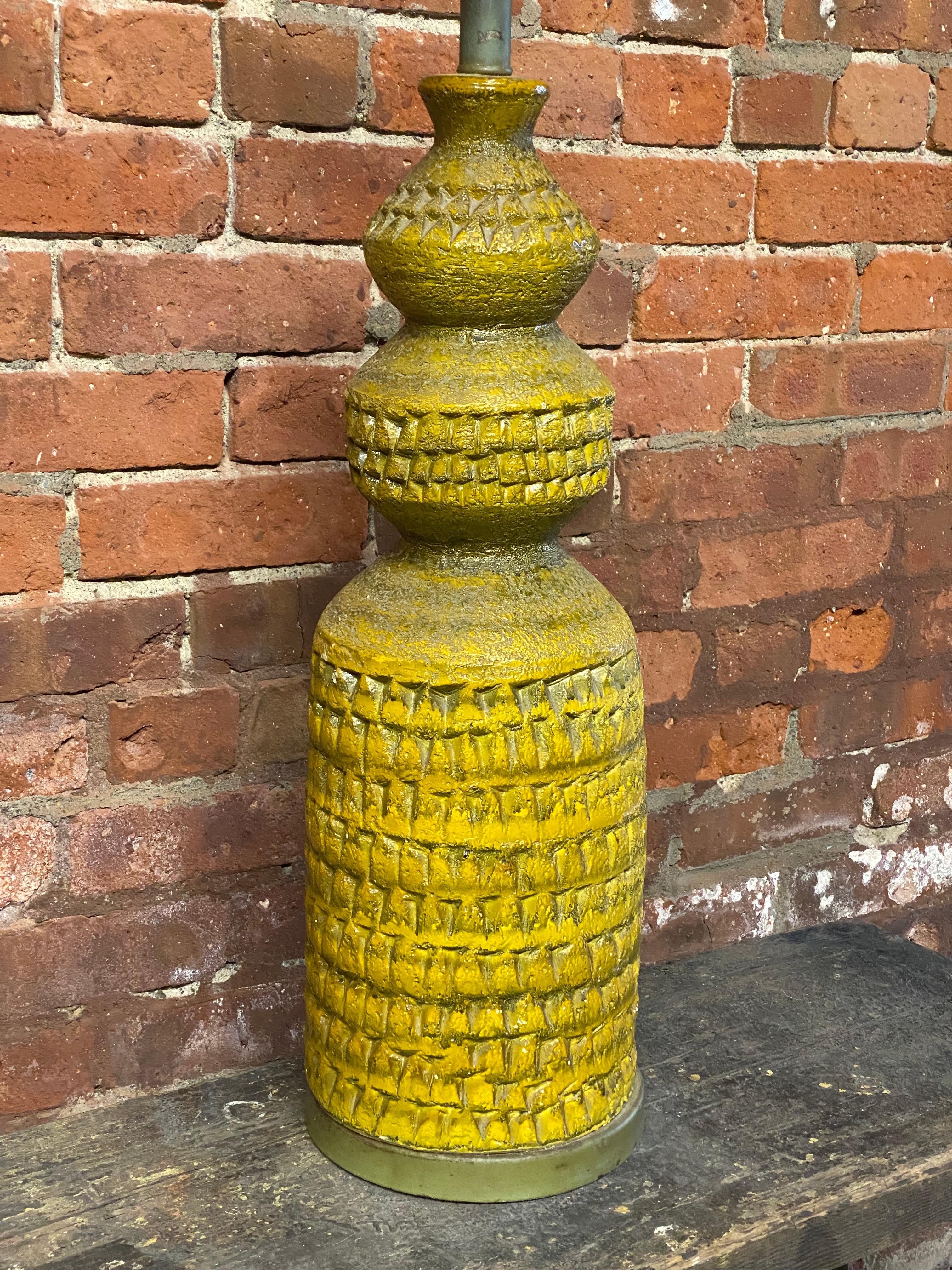 Cast Quartite Creative Corporation Yellow Brutalist Table Lamp