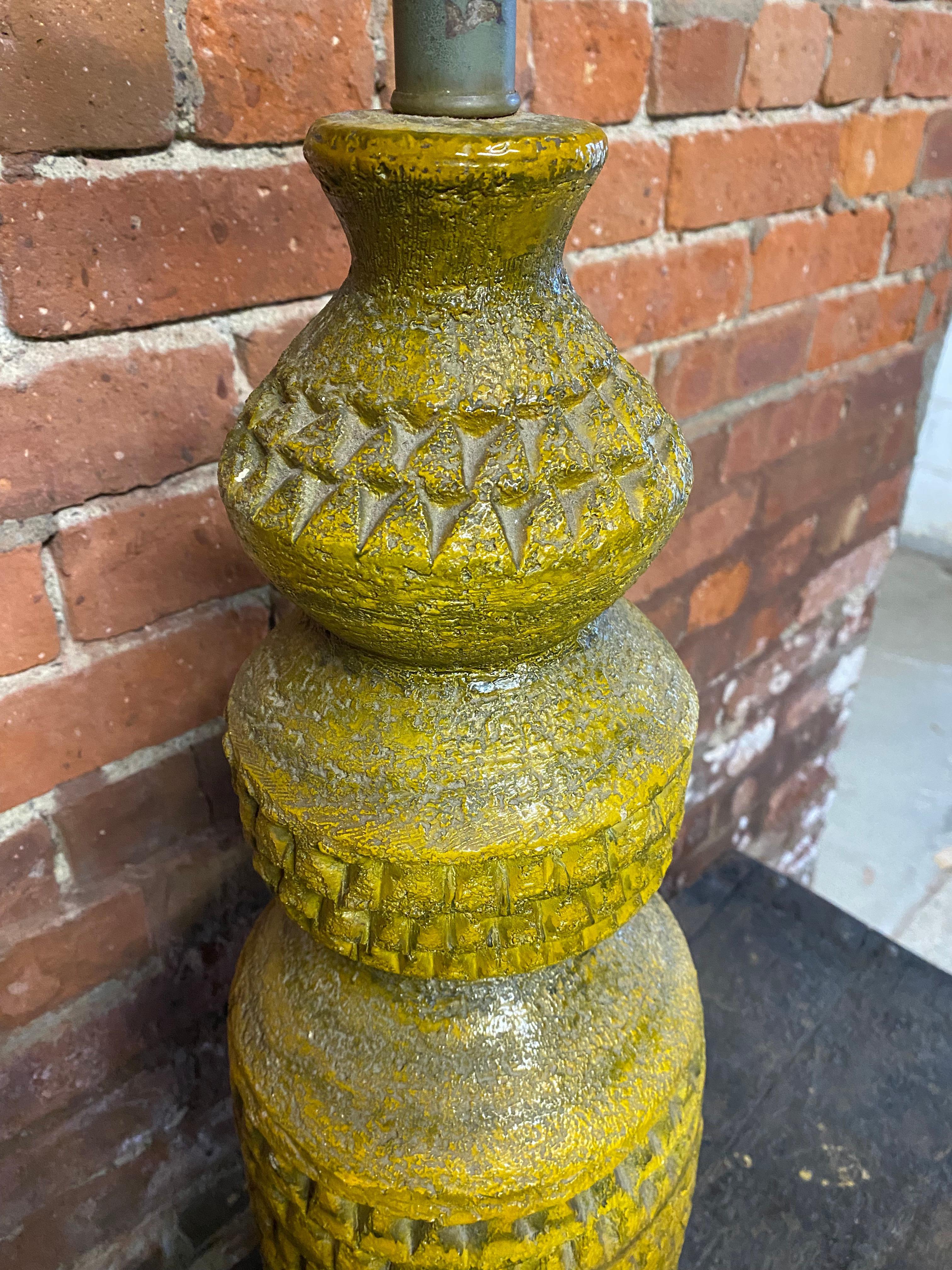 Mid-20th Century Quartite Creative Corporation Yellow Brutalist Table Lamp